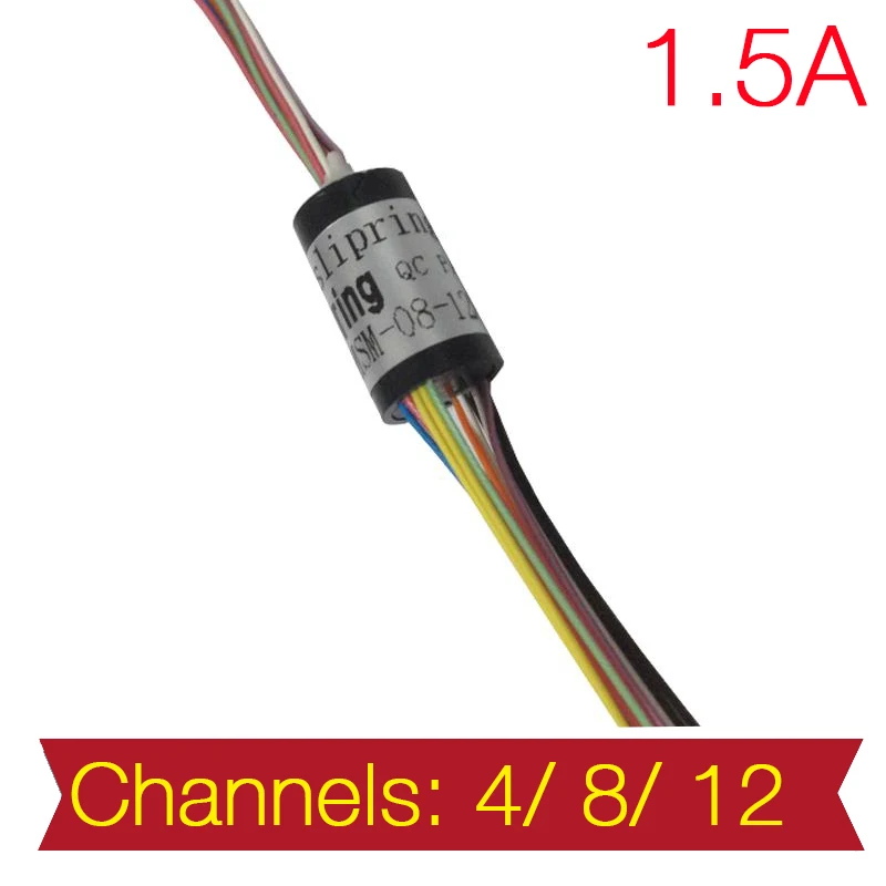 

Micro Slip Ring 8.5mm 4/6/8 Channel 1.5A Rotate Slip Ring for PTZ Hand Gimbal RC and Rotor Devices