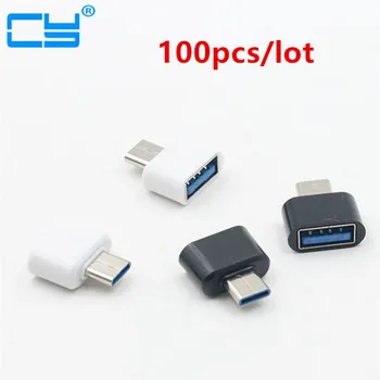 

100pcs/lot USB Female to USB-C Type C 3.1 OTG Male Data Adapter For Samsung S8 LG G6 G5 V20 OnePlus 2 3 Huawei P9 P10 Plus