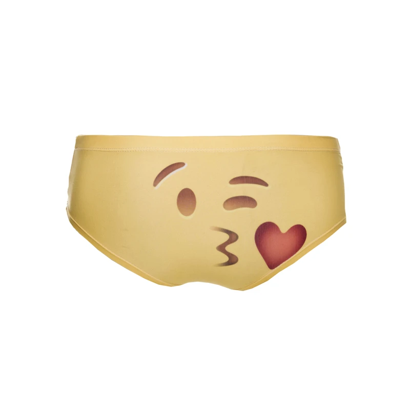 

Emoji Kiss Me Yellow Hot Sexy Female Lingerie Thongs Briefs Cute Print Women Underwear Interesting Panties For Lady
