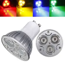 Светодиодный светильник GU10 3 светодиодный энергосберегающий Точечный светильник лампа для дома 85-265 в белый/теплый белый/чистый белый/красный/желтый/синий/зеленый