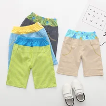 Летние повседневные пляжные шорты в полоску; одежда для детей; хлопковые шорты для маленьких мальчиков и девочек; пляжная одежда; спортивная одежда для младенцев