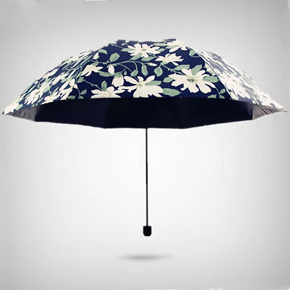 Travel Rain/Sun Women Umbrellas UV Protection Three Folding Umbrella