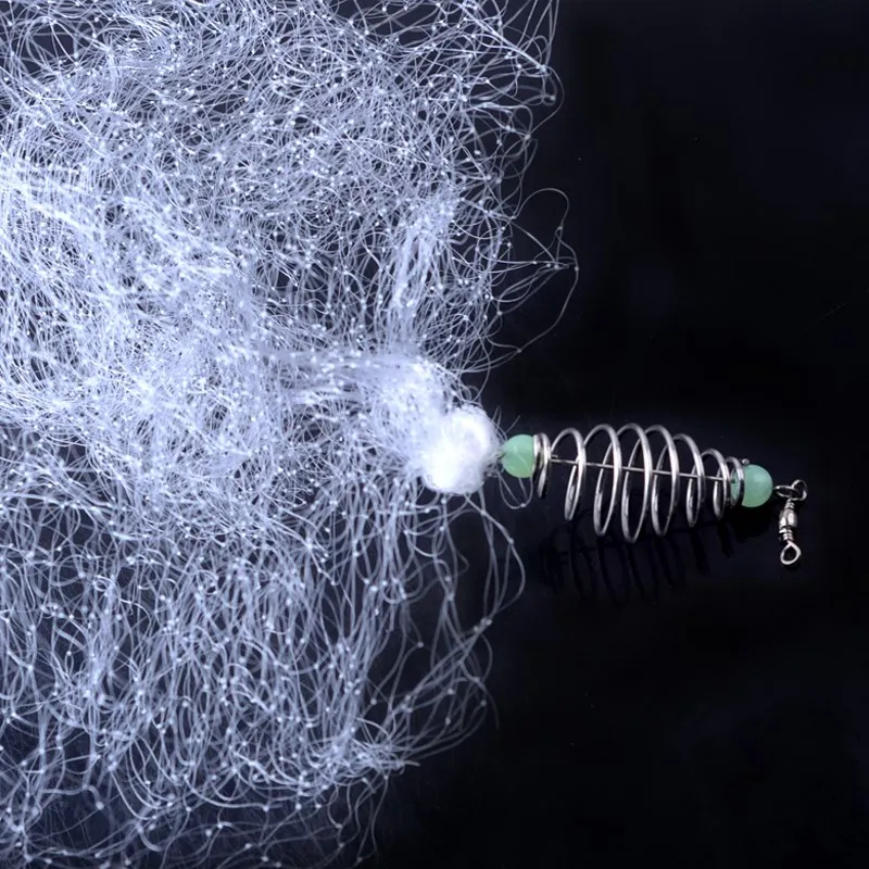 Durable Copper Spring Shoal Fishing Net Luminous Beads Mesh Net Night Fishing Tackle 4pc/lot fishing net