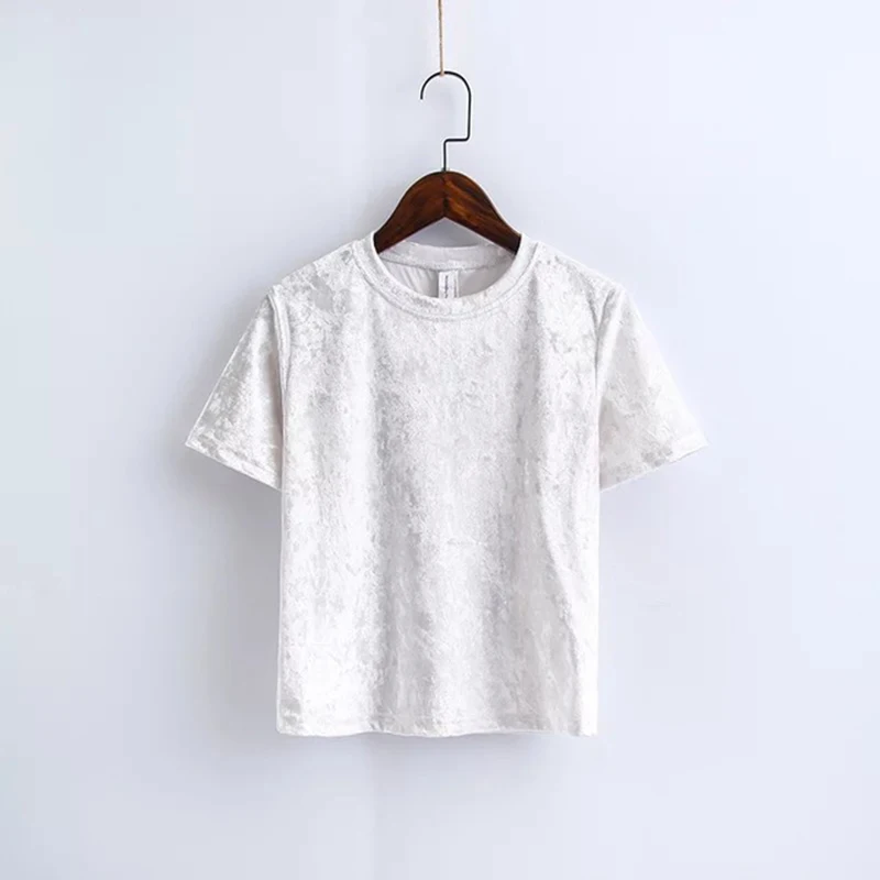 

ZYFPGS 2019 T-shirts Women Shirt Tops T-shirt Solid Color Covered With Pattern Hollow Fashion Slim fit New Arrivals leisure
