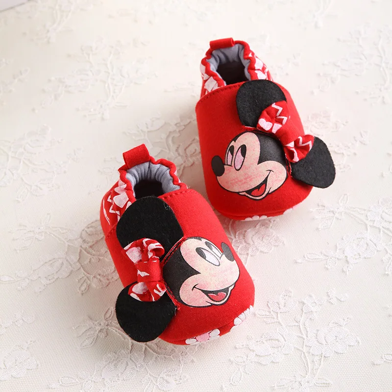 Disney Fashion Mickey New Autumn Winter Baby Shoes Girls First Walkers Newborn Shoes 0-18M First Walkers