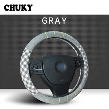 

Car Flax steering wheel cover four seasons universal for Audi A3 A4 B6 C5 Seat Leon Mitsubishi ASX Outlande Hyundai Solaris I30