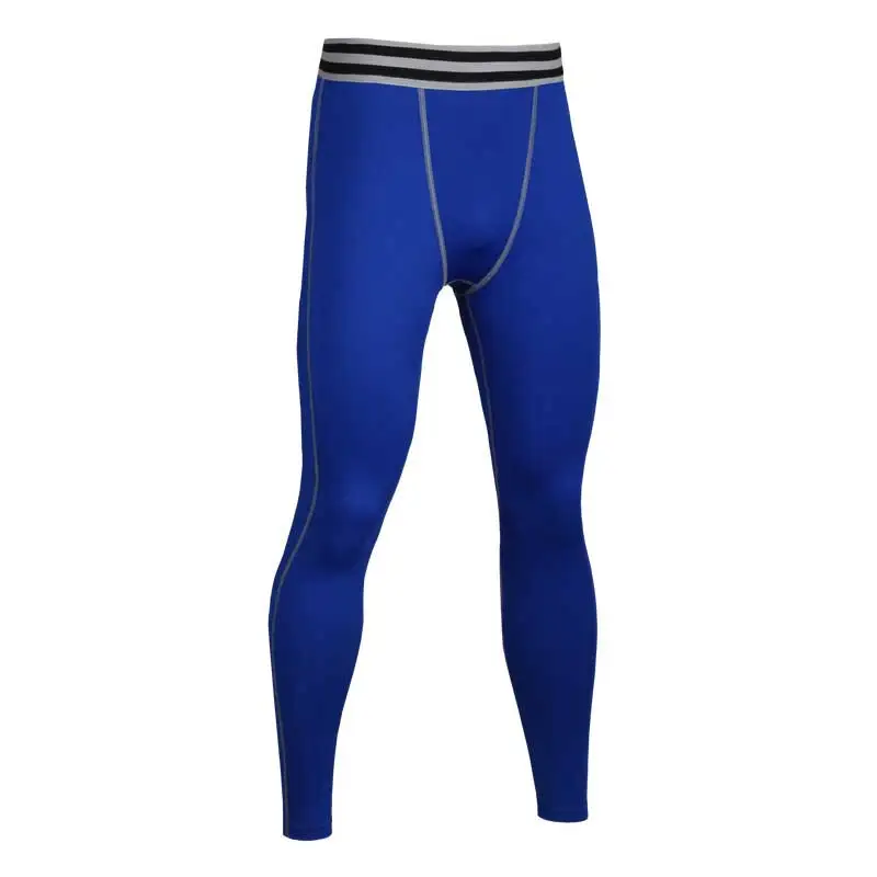 Мужские легинсы для бега профессиональные компрессионные штаны для йоги спортивные Леггинсы для фитнеса одежда для баскетбола спортивная одежда MA28 - Цвет: Синий