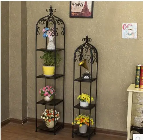 

Clothing store bird cage storage shelves iron flower frame display stand multi - storey package bag floor - style shoe rack