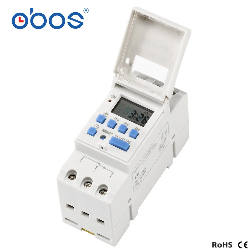 

OBOS New Power outages memory 220V digital timer din timer digital with 16 times on/off per day time set range 1min-168H