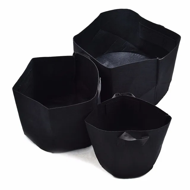 5Size 1-10 Gallon Round Black Non-woven Fabrics Pots Plant Pouch Root Container Grow Bag Aeration Container Nursery Pots