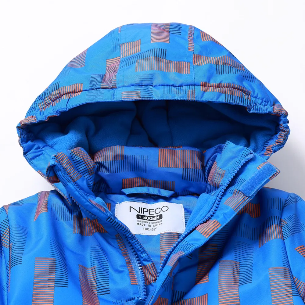 Online Moomin 2018 NEW ARRIVAL children winter overall waterproof Zipper Fly boy winter overall Geometric warm Loose winter romper