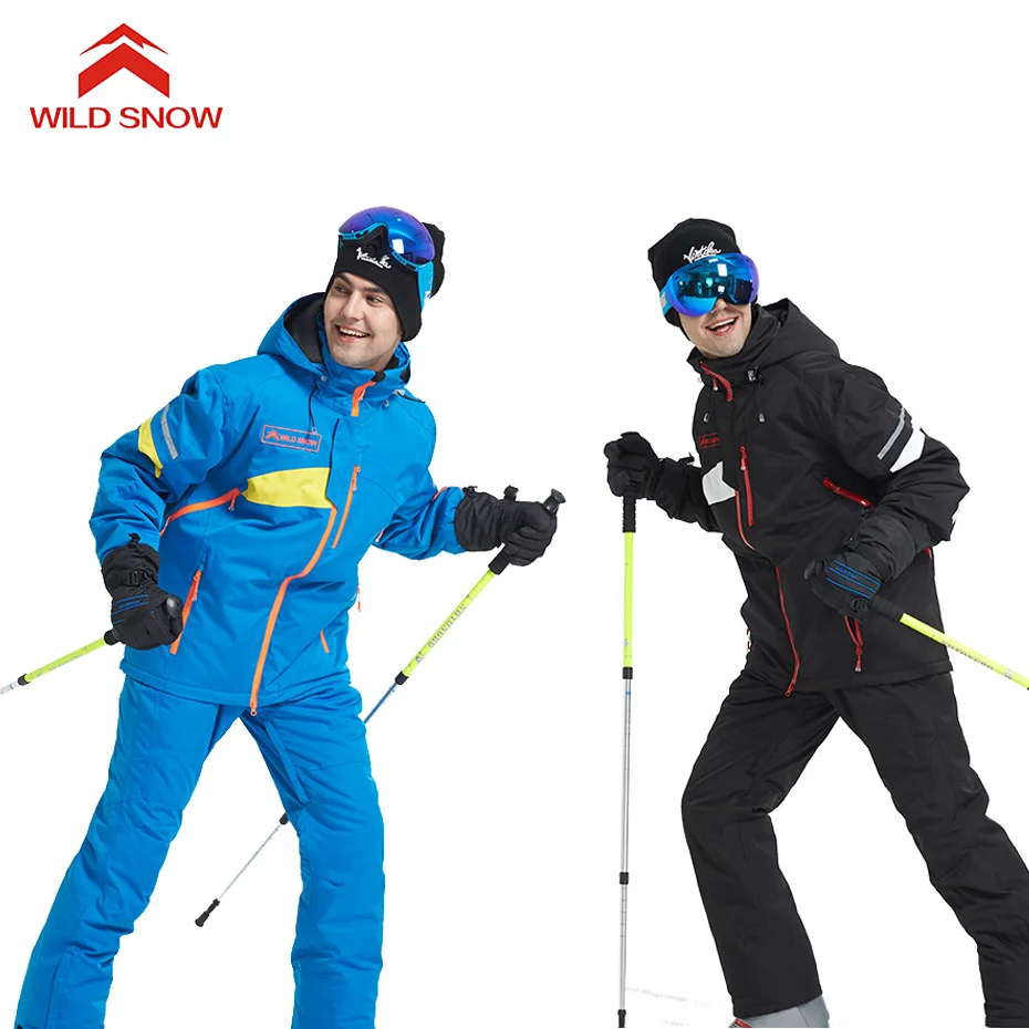 البرية الثلوج المهنية بدلة تزلج للماء صامد للريح الشتاء الثلوج الدعاوى الذكور الشتاء التزلج على الجليد سترة السراويل مجموعات العلامة التجا...