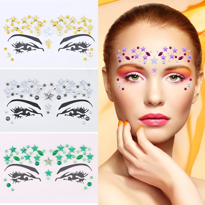 

Temporary Rhinestone Flash Tattoo Sticker Face Rubber Face Gemstone Rhinestone Tattoo Sticker Party Body Flash Z Diamond Sticker
