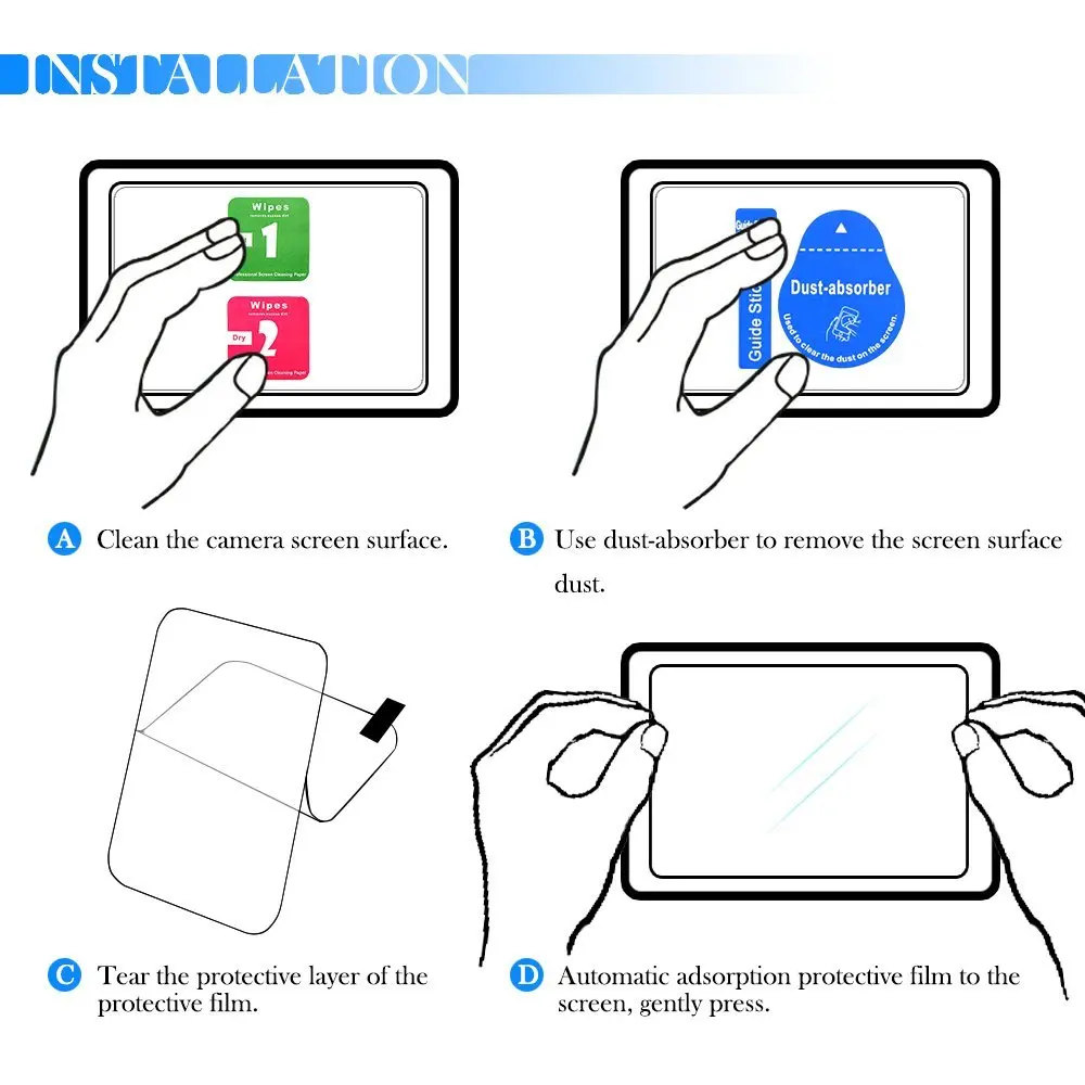 2 Pack 9H Tempered Glass LCD Screen Protector for Sony DSC-HX400V HX400V DSC-H300 H300 Samsung WB1100 EX2F Olympus VH-410 Camera