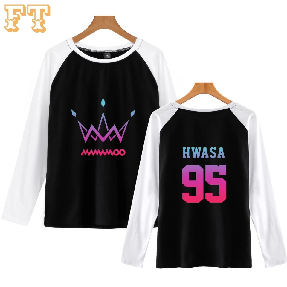 MAMAMOO фиолетовый Harajuku футболки в Корейском стиле Горячая продажа