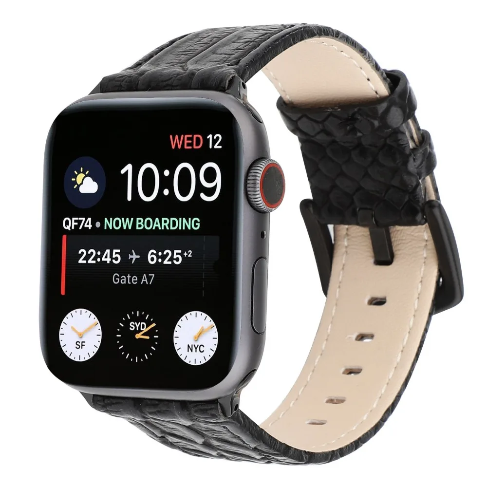 Новая красочная змея текстура кожи кожаный ремешок для Apple Watch серии 1 2 3 4 ремешок для Apple iWatch браслет 38 мм 42 мм 40 мм 44 мм