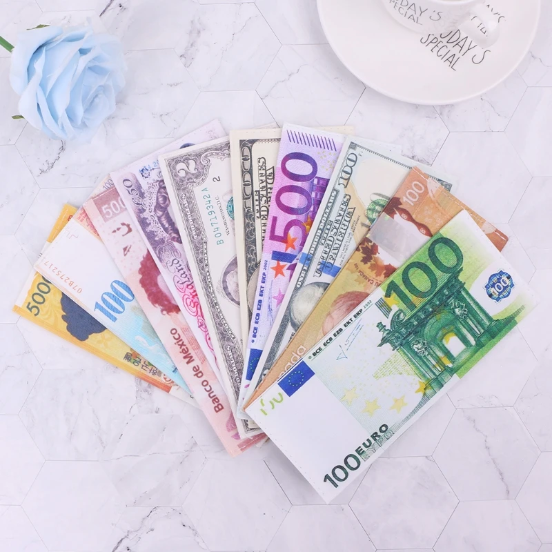 

New Unisex Currency Notes Pattern Pound Dollar Euro Coin Purse Wallet Key Tote Bags