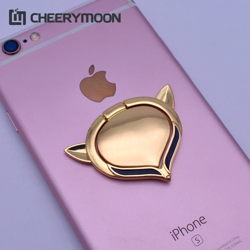 

CHEERYMOON Little Fox Series Universal Mobile Phone Stand IRE Metal Finger Grip For iPhone Ring Samsung Bracket+Gift