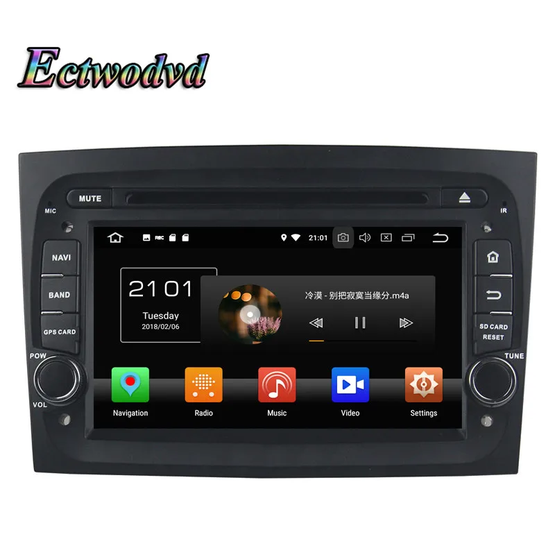 Excellent Ectwodvd Octa Core 4G RAM 64G ROM Android 9.0 Car Multimedia DVD Player GPS HeadUnit for Fiat Doblo 2016 2017 2018- 4