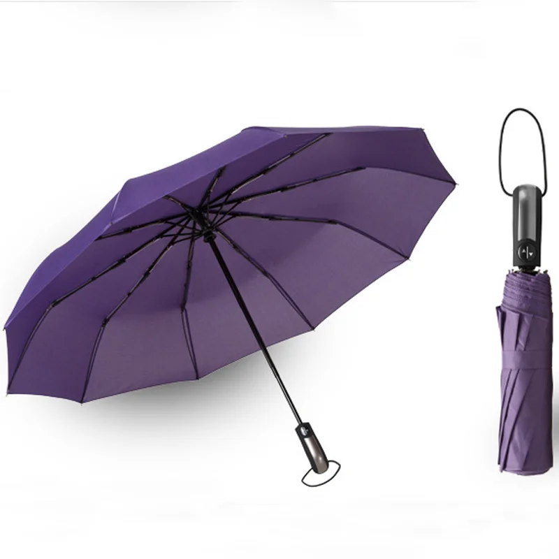 Wind Resistant Three Folding Automatic Umbrella Rain Women Auto Luxury Big Windproof Umbrellas Men Frame Windproof Parasol same as picture