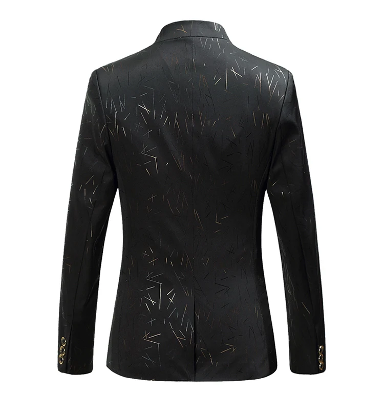 HCXY бренд, мужской повседневный пиджак, Мужской Блейзер, модный, с бронзовым принтом, приталенный, красивый, стоячий воротник
