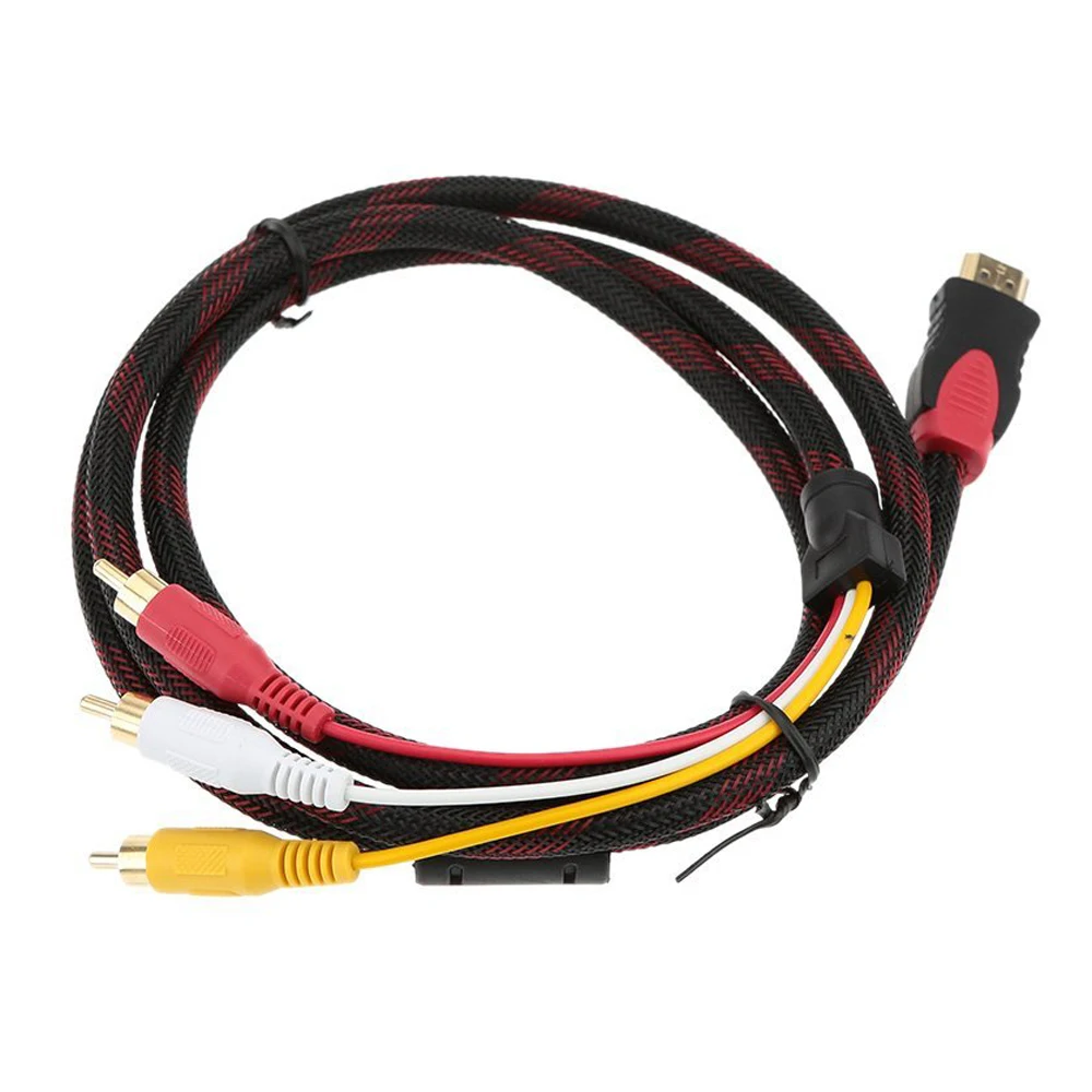 1 5 м/5 футов Позолоченный 1080P HDMI штекер 3 RCA компонентный видео и аудио HD конвертер