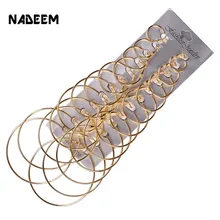 

2017 New Style Mixed 12 Pairs/Set Round Design Stud Earring Set Gold Color Week Stud Earrings Set Jewelry For Women Girl Gift