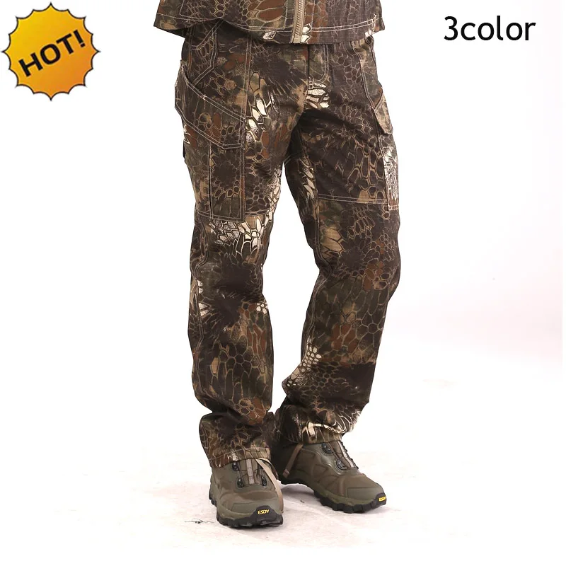 ESDY Design Rattlesnake Texture Combat Traning Pythons Qrain Camouflage Pants Men Baggy Military Jungle Cargo Trousers