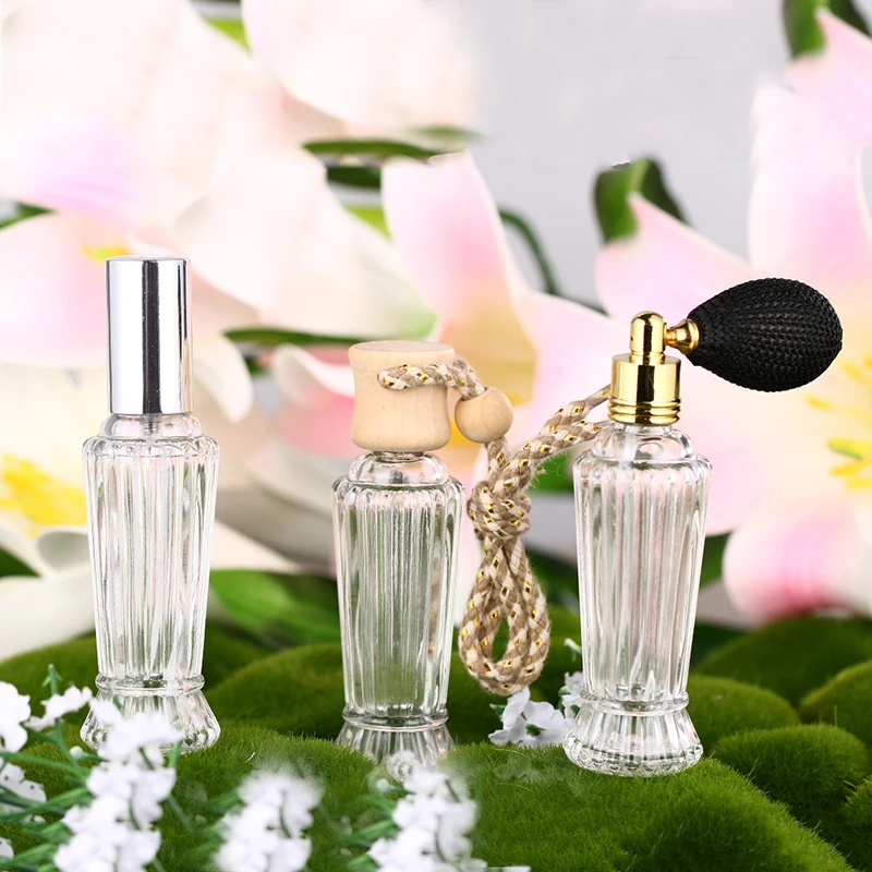 

3PCS 14ML Women Perfume Bottle Clear Roman Column Car Hanging Refillable Air Freshener Atomizer Ball Empty Cosmetic Containers