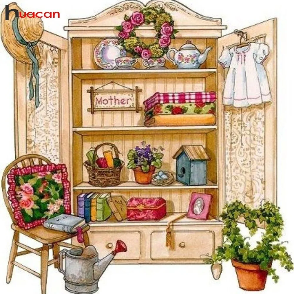 

Huacna Diamond Embroidery Landscape Picture Of Rhinestone Diamond Painting Flower Diamond Mosaic Sale Full Square Kit Home Decor