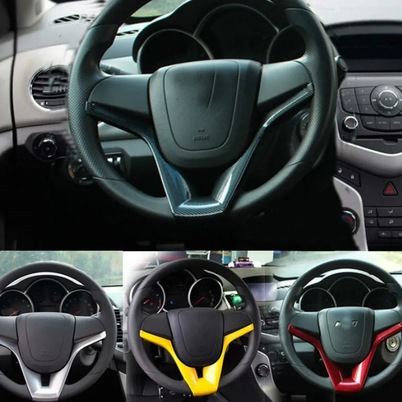 

Hot Sale ABS Steering Wheel Cover Sticker Case for Chevrolet Cruze Sedan Hatchback 2012 2013 2014 2015 Accessories Car-styling