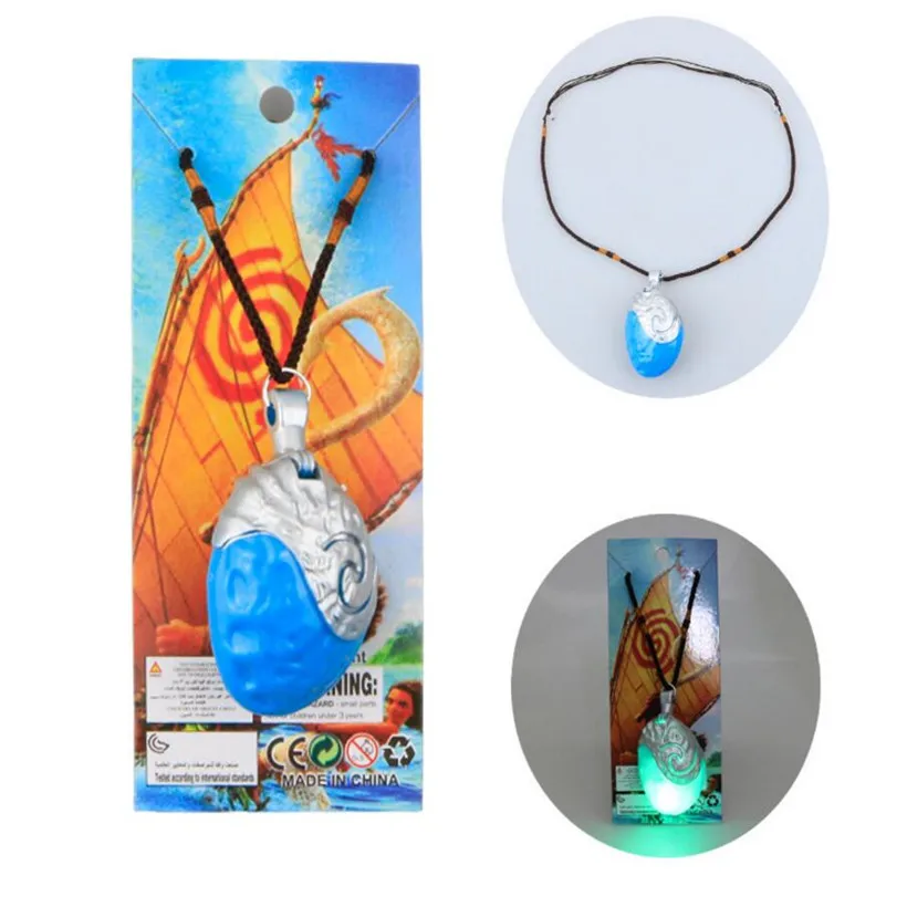 

40 Pcs/Set Anime Figure Moana Necklace Music And Led Light Vaiana Pendant Action Figure Mode Hot Toys For Children Birthday Gift