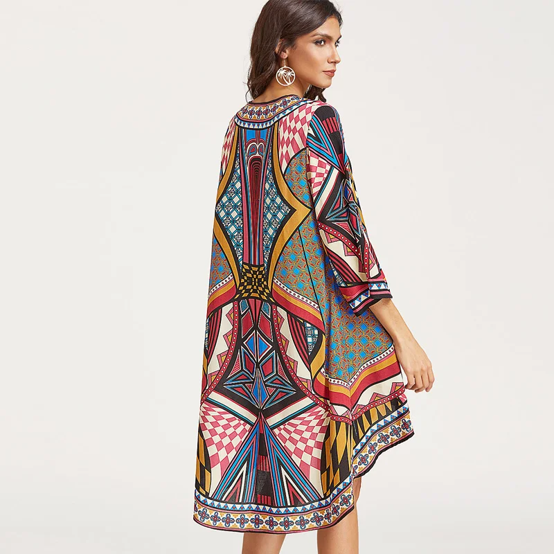 Cena Plaża Drukuj Bluzki Koszula Długi Kimono Kobiet 2018 W Stylu Vintage Plus Size Kimono Cardigan Elegent Długim rękawem Lato Luźna Bluzka Blusas