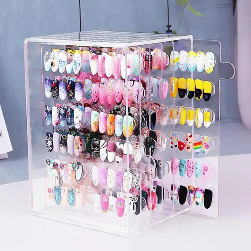 

Transparent Acrylic Nail Art Display Shelf False Nails Display Stand Boards Makeup Organizer Manicure Tools