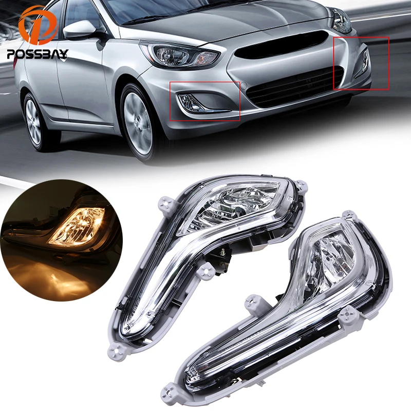 Buy POSSBAY Clear Lens Fog Lights Car Light for Hyundai Accent(RB) Sedan