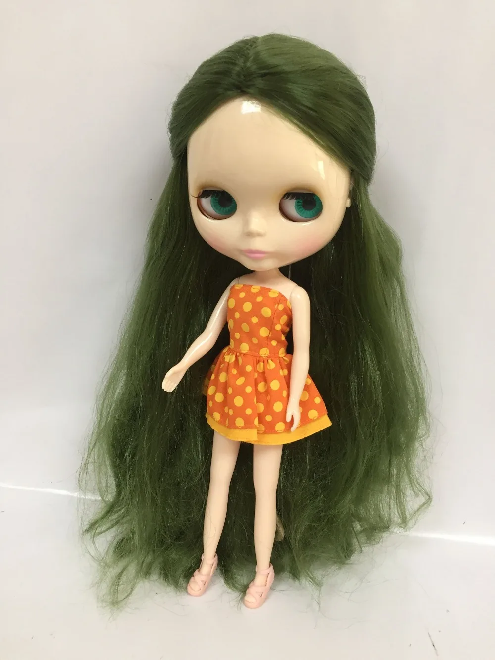Зеленые волосы Обнаженная кукла Blyth фабрика кукла подходит для DIY для девочек 201707666