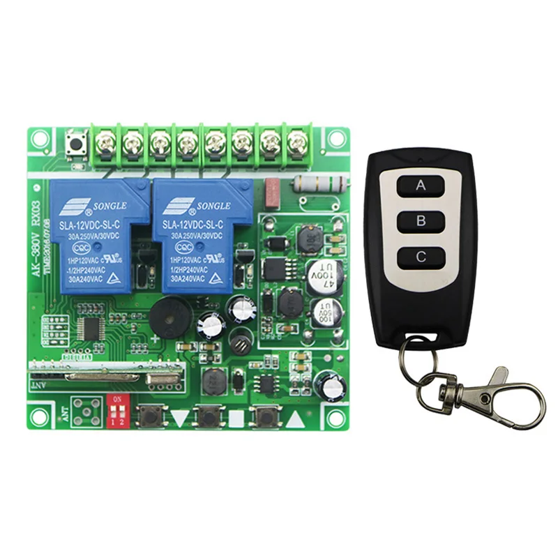 DC 12 V 24 V 36 V 48 V 10A 2CH RF беспроводной пульт дистанционного управления Переключатель 1* приемник и 1* передатчик двери гаража/затвора/радио