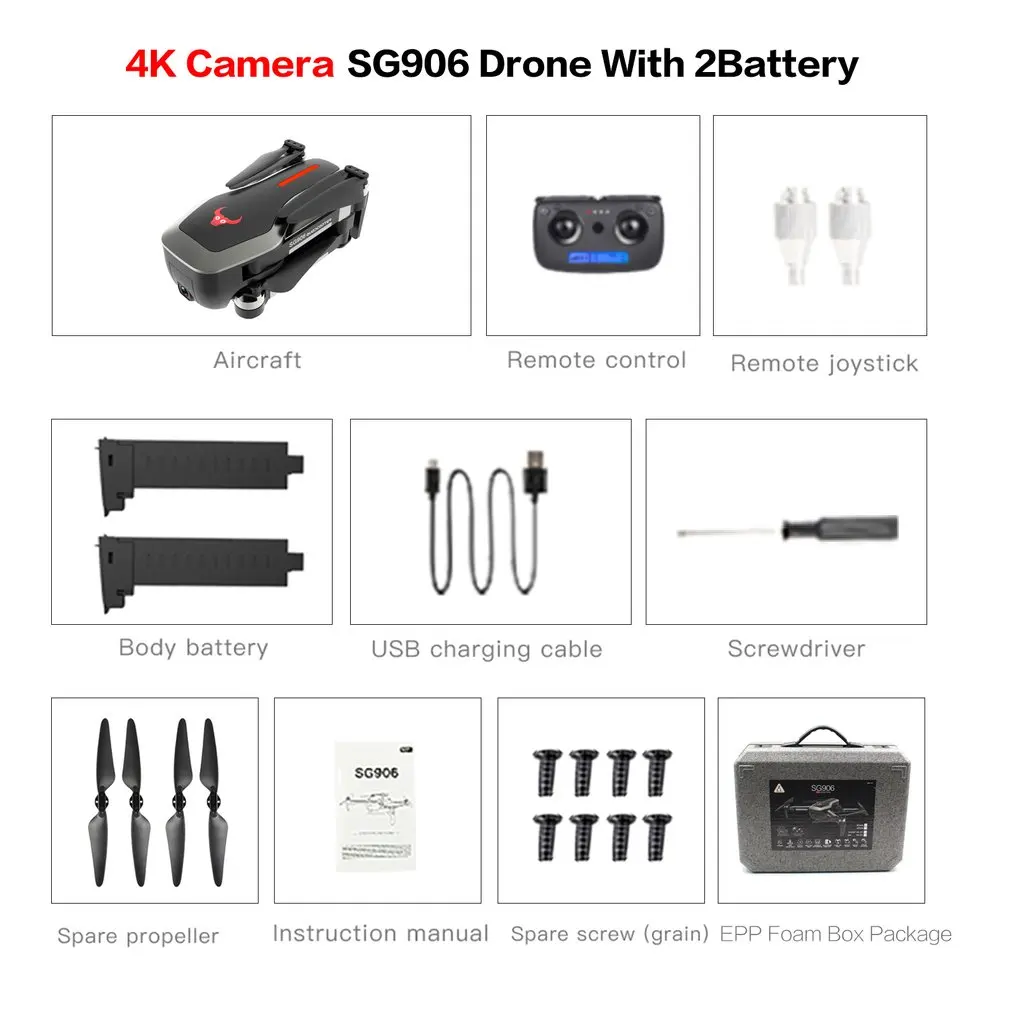 4K 2BAT FB B SG906 gps 5G wifi FPV RC Дрон 4 K бесщеточный селфи Дроны с камерой HD RC Квадрокоптер складной Дрон VS Visuo XS816 F11 Дрон - Цвет: 4K 2BAT FB B