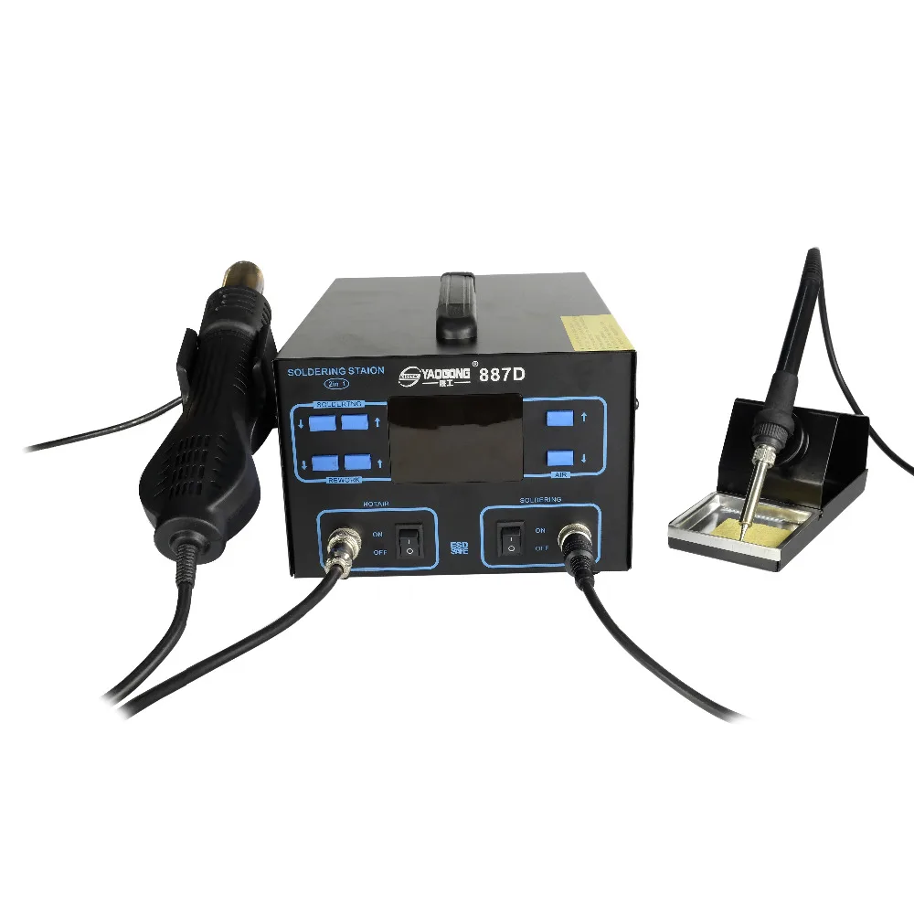 YAOGONG New Long Life 887D 2 In 1With DC Power Supply Hot Air SMD Soldering Rework Station YAOGONG New Long Life 887D 2 In 1With DC Power Supply Hot Air SMD Soldering Rework Station