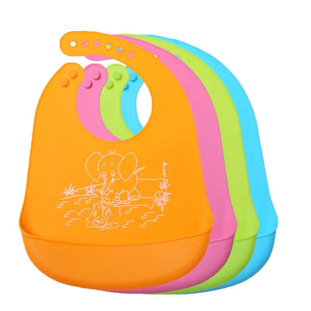 Buy Hot Baby Children Plastic Bibs Easy Clean Silicone