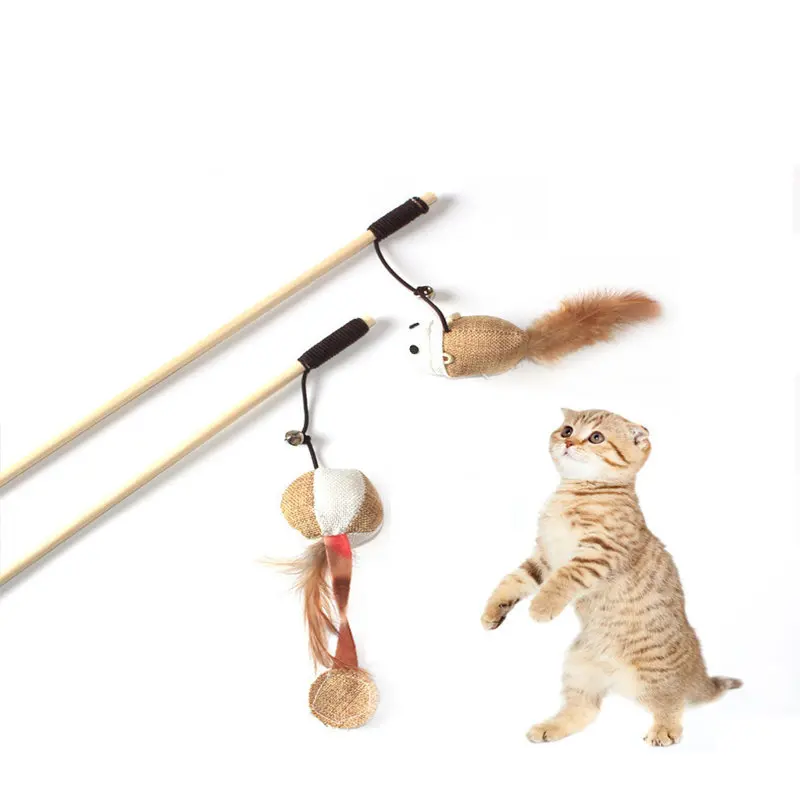 Pet Cat Fun Toy Teaser Bird Feather Plush Toy for Cats Catcher Toy