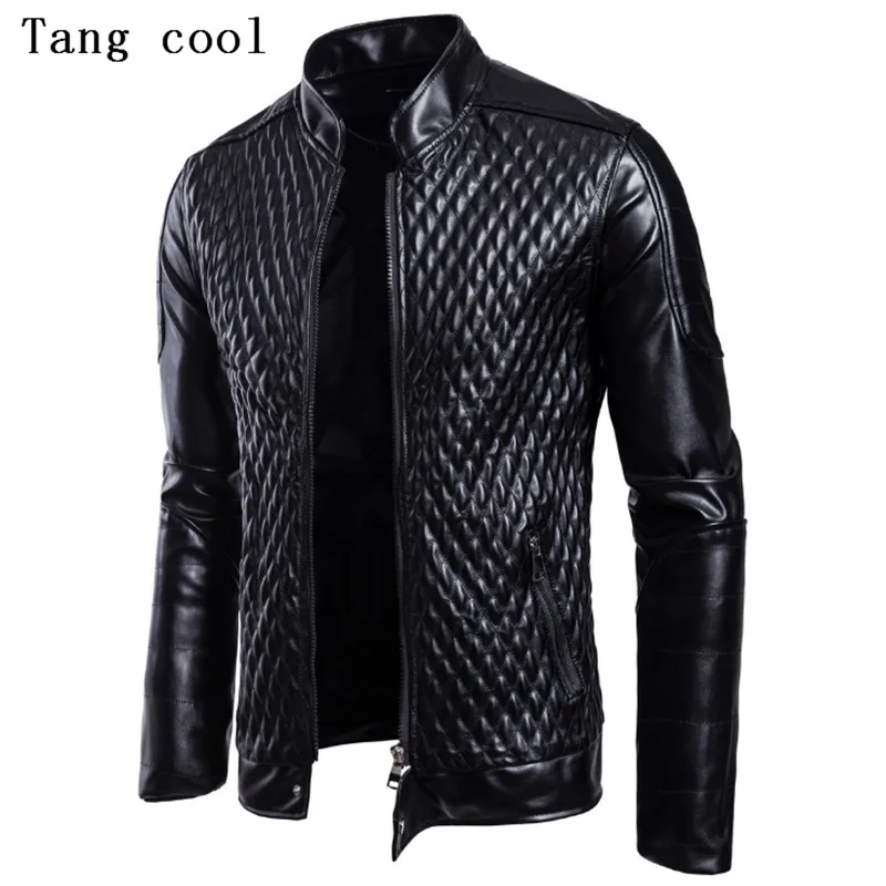 Куртка из искусственной кожи Tang cool Красная приталенная рубашка с длинным рукавом