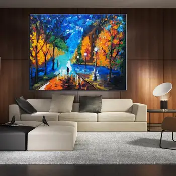 

100% Hand-painted Oil Painting Color Night the Knife Painting Impressionist Abstract Landscapes for bedroom F-15