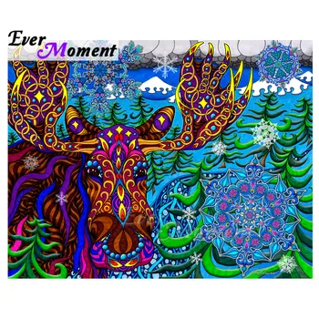 

Ever Moment Diamond Painting Colorful Cow Abstract Tree Decoration For Home Cross Stitch Handmade Diamond Embroidery S2F2125