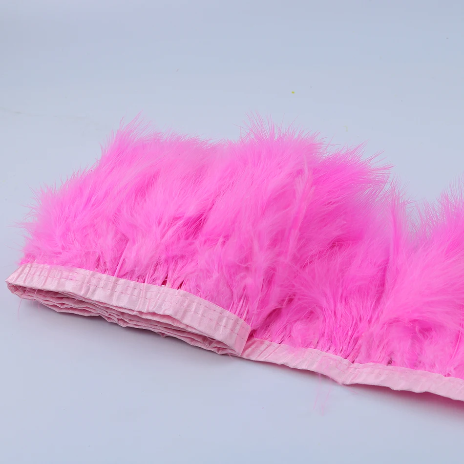5 PINK marabou feather trims 5