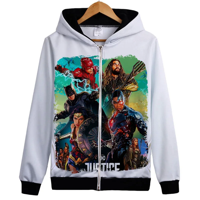  DC comics 3d hoodies Superhero Movie Justice League print hoodie Sweatshirt Men Women hoody Tracksu