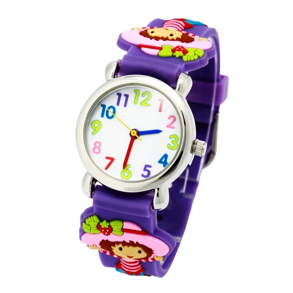 Водонепроницаемый малыш Часы дети силиконовые Наручные часы с клубникой для девочек бренд кварцевые наручные часы Мода Повседневное Relogio Часы