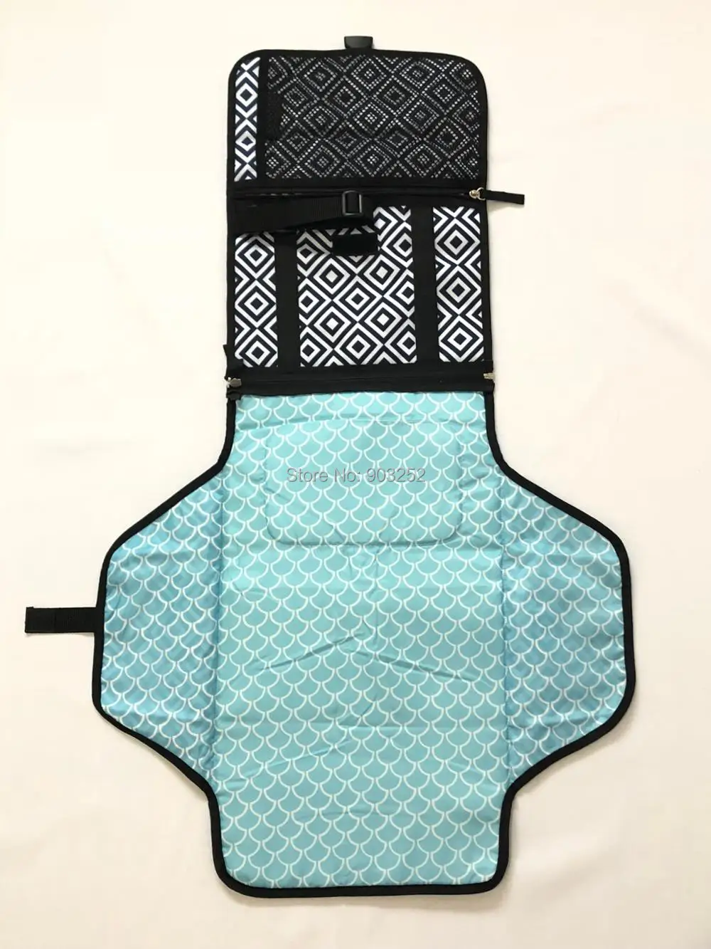 Портативный пеленальный коврик с мягкой подушкой на голову | Чехол для соски и силиконовый контейнер для детского крема | Водонепроницаемый сменный коврик