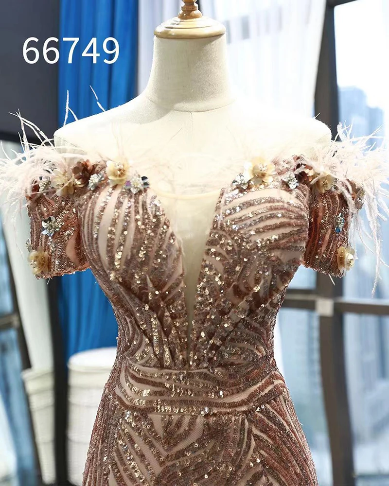 RSM66749 блестящее платье русалки для свадебного гостя с открытыми плечами милое кружевное сзади вечернее платье со шлейфом abendkleid
