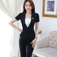 Новые профессиональные Деловые женские костюмы с пиджаками и брюками, модные дизайнерские женские комплекты с брюками, летние блейзеры, наряды